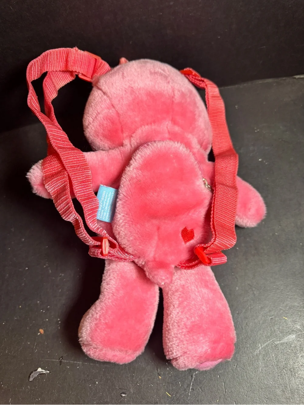 Pink Heart Plush Backpack Toy - Care Bear Style [Item 0371]